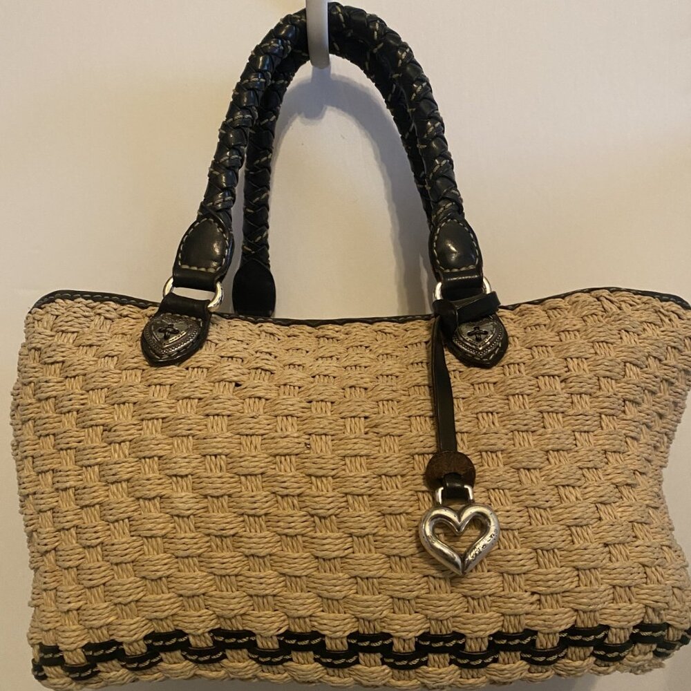 Brighton Peggy Weave With Leather Trim Tote